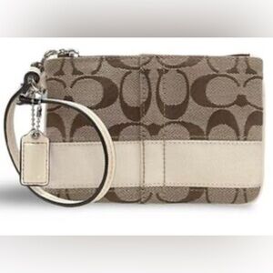 Coach Signature Brown and Tan Clutch